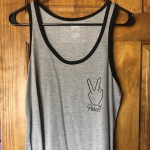 🔥2 FOR $10🔥 Peace grey and black tank
